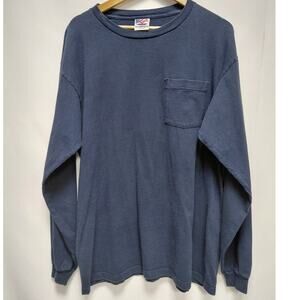 Jensen Activewear All American Made in USA Long Sleeve T-Shirt Blue Size XL